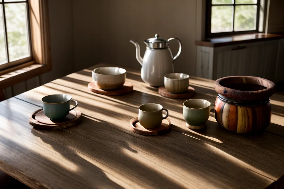 Mate sobre la mesa de casa con las grúas portuarias de fondo, antes de una charla de pareja sobre temas importantes.