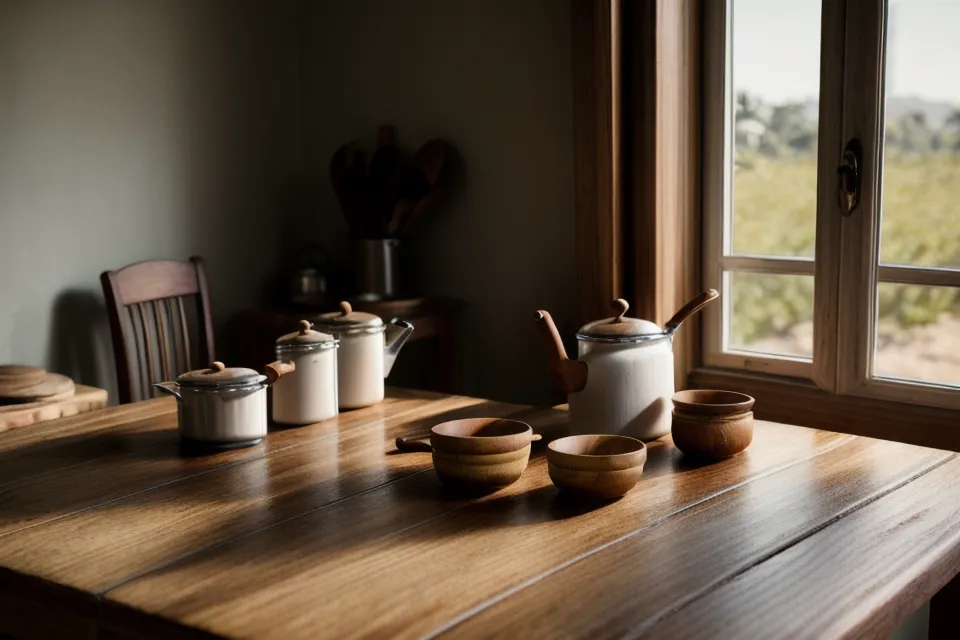 Señal de que baja la tensión al discutir con tu pareja: dos manos relajadas sobre una mesa de madera gastada